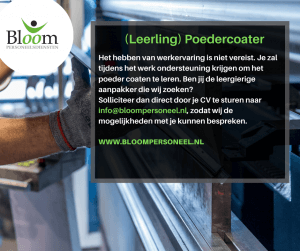 Leerling Poedercoater Bloom Personeeldiensten